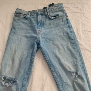 Zara size 4 ripped jeans, raw hem